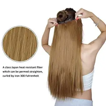 Full Head Clip In Hair Extensions Long Straight Synthetic Hair