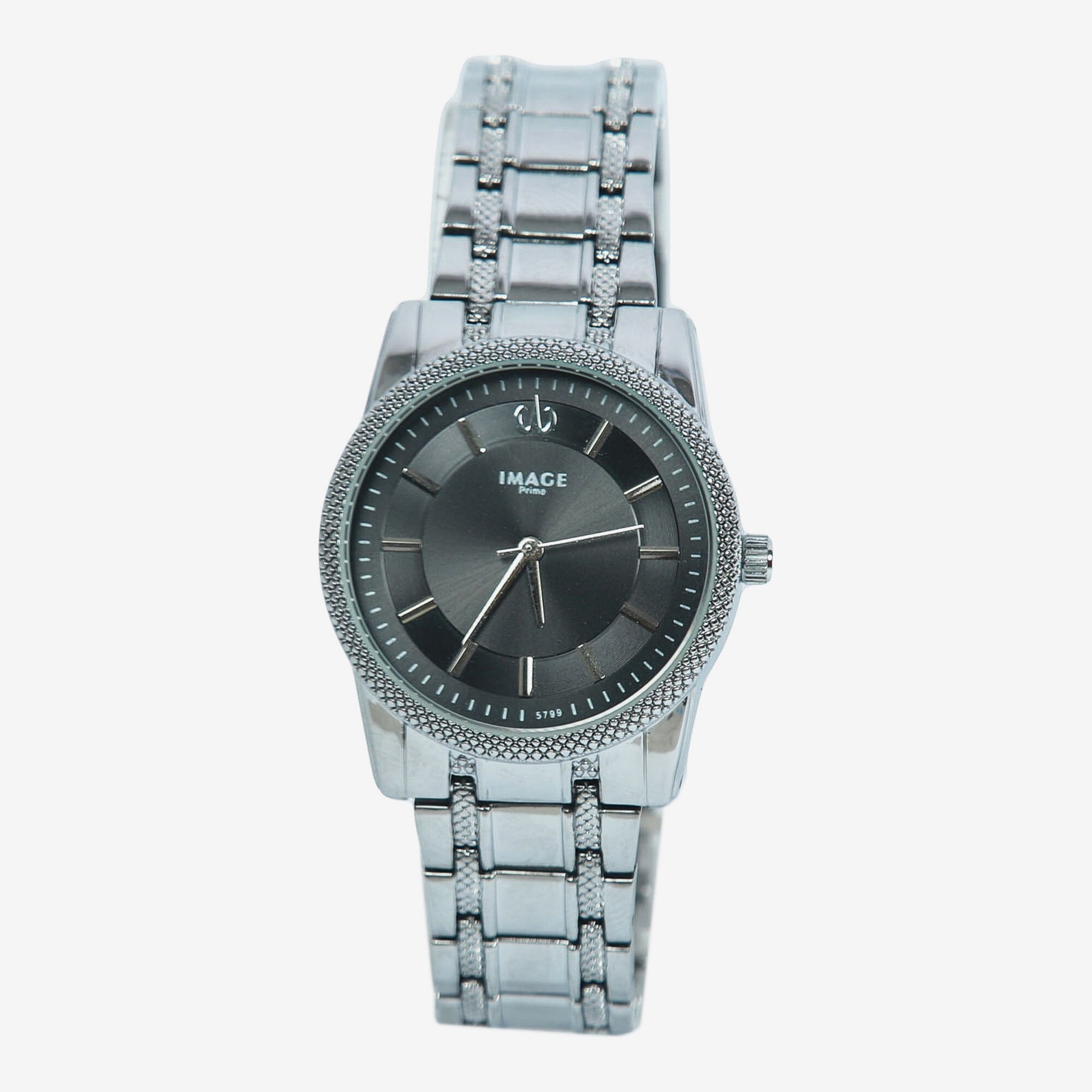 Image Silver Chain Black Dial Watch For Women