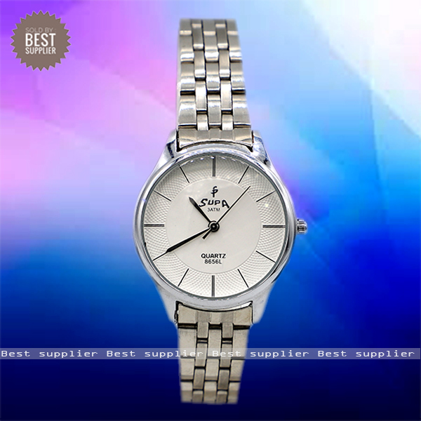 White Dial Round Shape Stainless Steels Casual Watch For Women