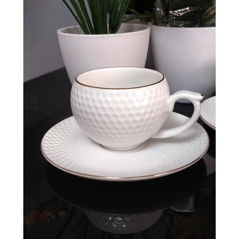 Tableware Serving Tea Coffee Cups Saucer Set 12 Pcs, White