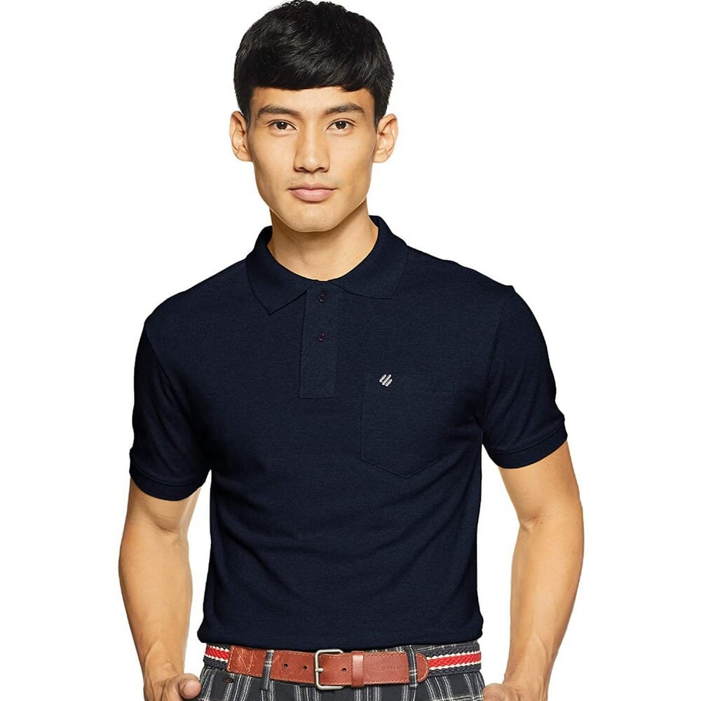 Regular Fit Dark Navy Polo T-shirt -Being Human clothing