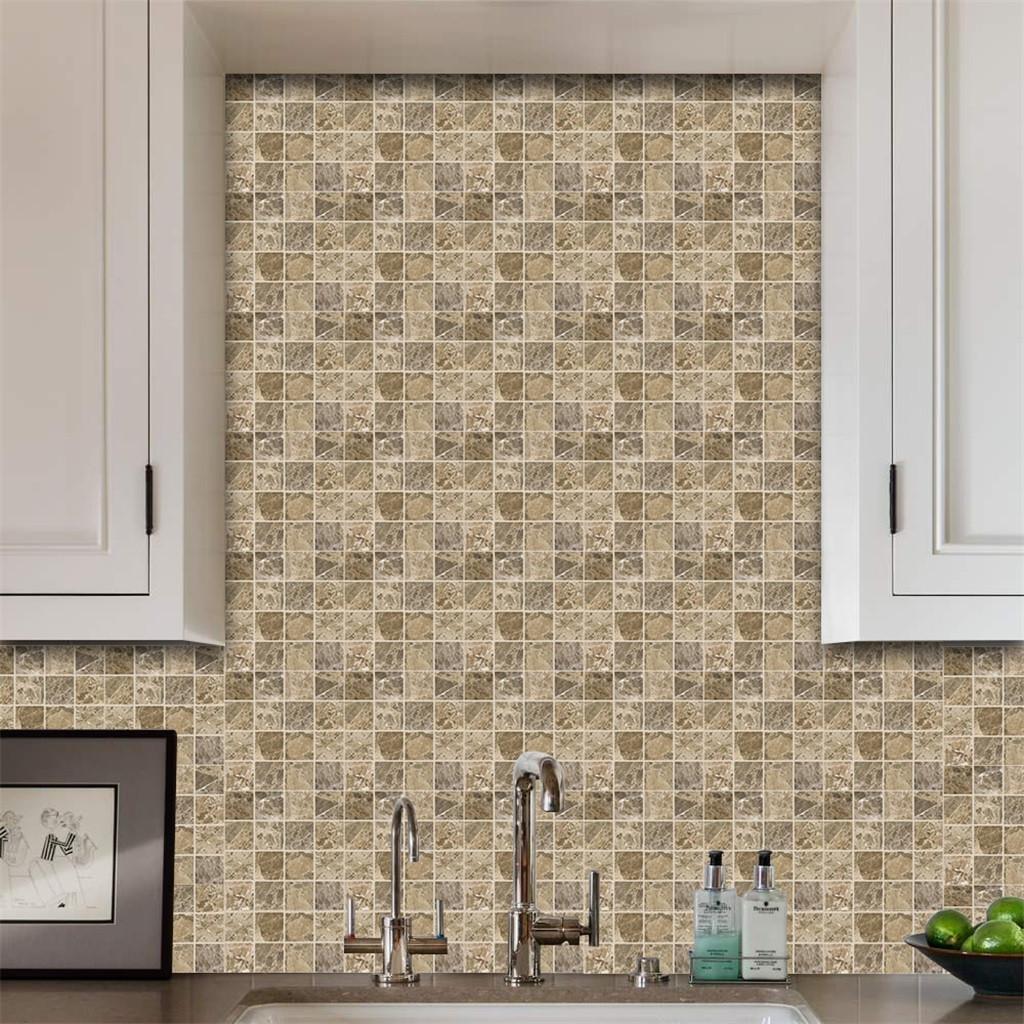 Diy 3d Mosaic Self Adhesive Wall Tile Sticker Vinyl Home Kitchen Decoration