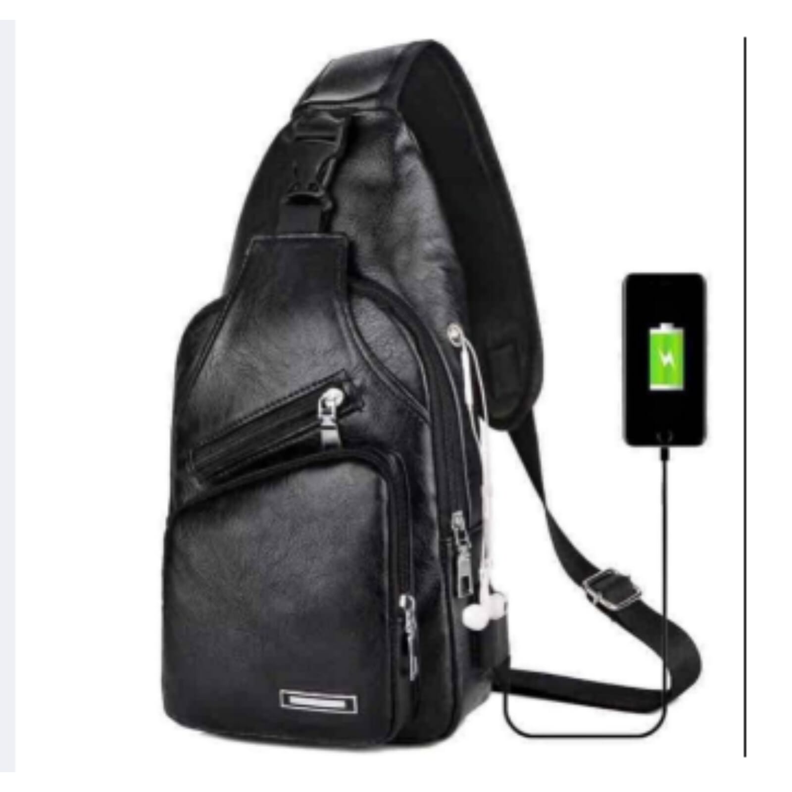 One Side Chest Bag With USB Charging Port for Men