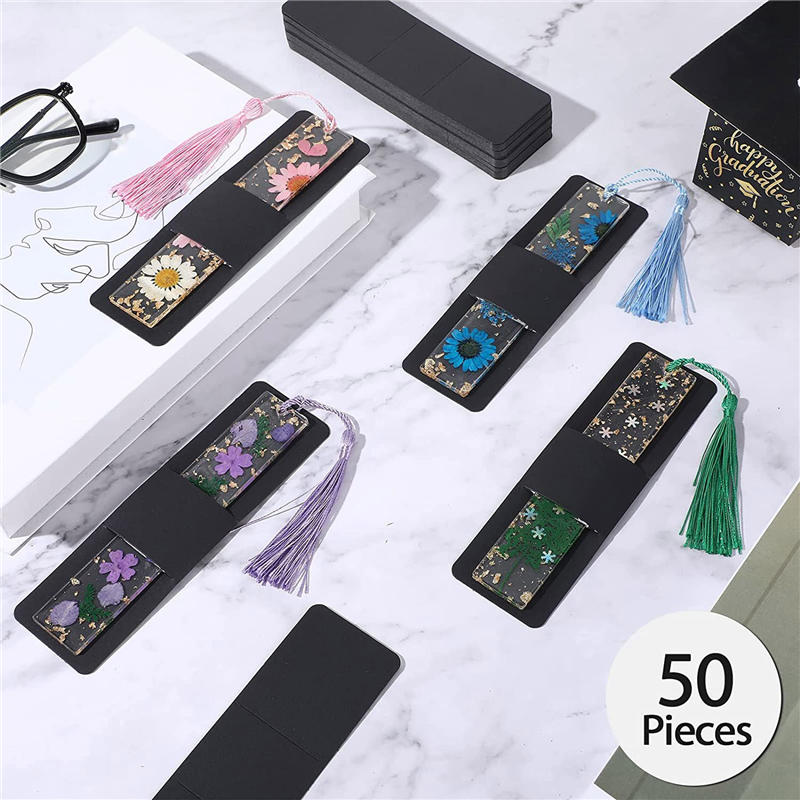 50Piece Resin Bookmark Holder 5.9 X 1.8 Inches Kraft Bookmark Sleeves ...
