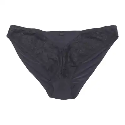 Black Color Soft Cotton Side Lacy Underwear For Women
