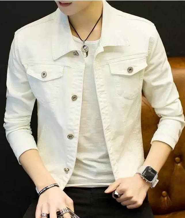 white jacket denim
