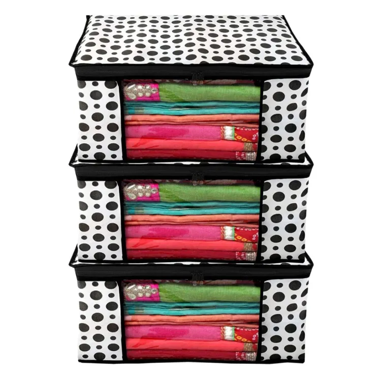 Buy Kuber Industries Orange Fabric Saree Cover Clothes Storage Bag (Pack Of  3) Online at Best Prices in India - JioMart.