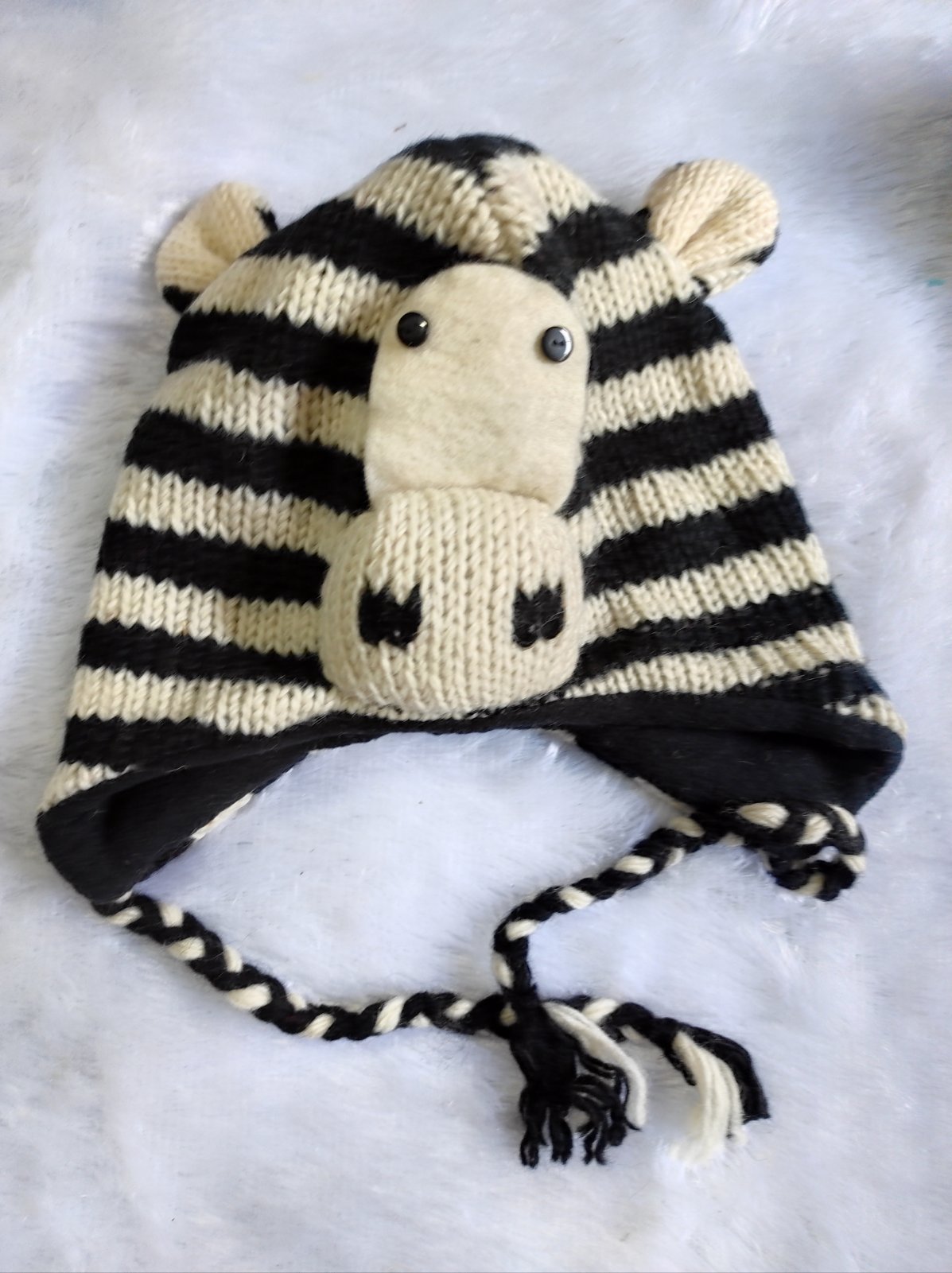 Woolen knite Zebra Animal Hat/Cap, Topi