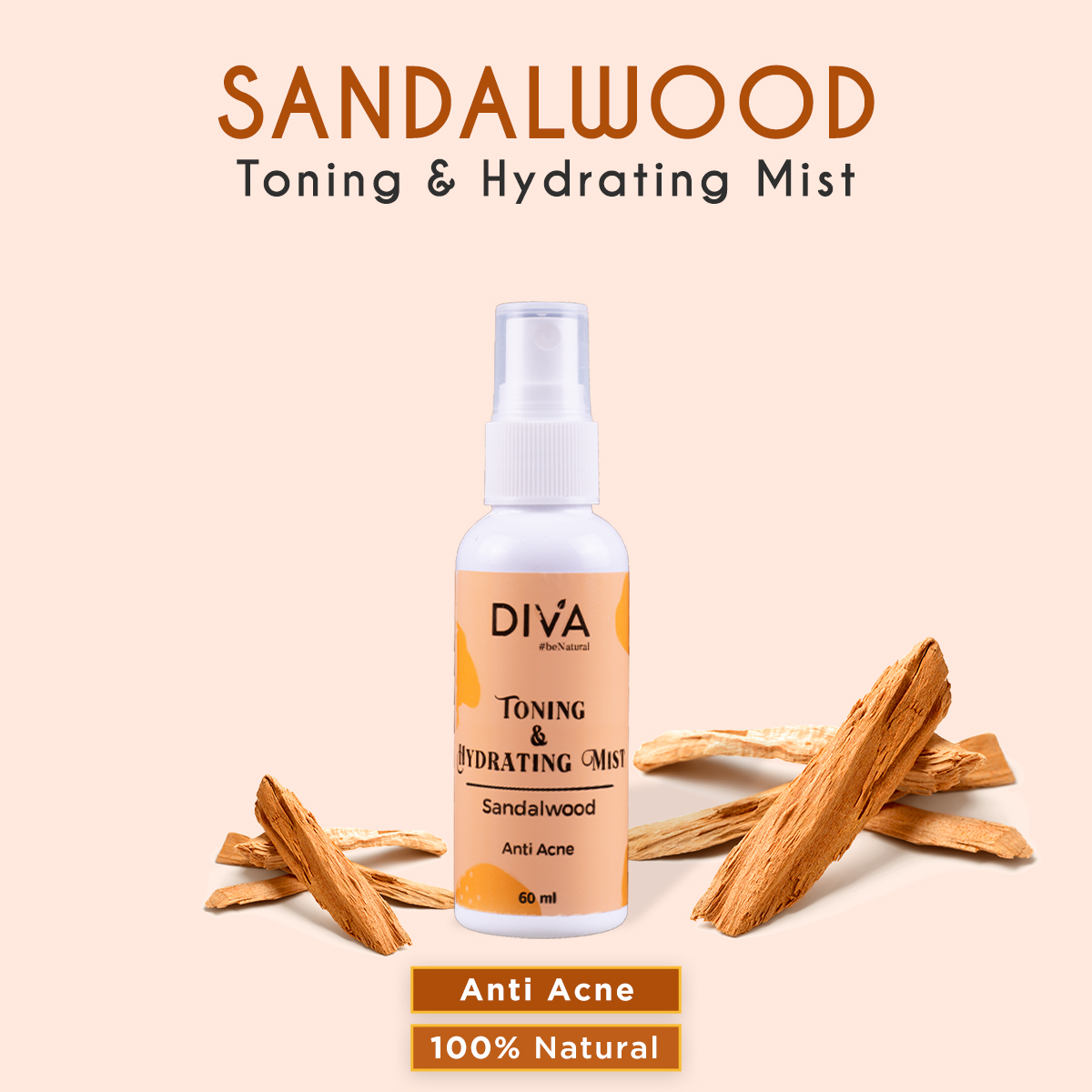 Diva Toning And Hydrating Mist ( Sandalwood ) - 60 ML