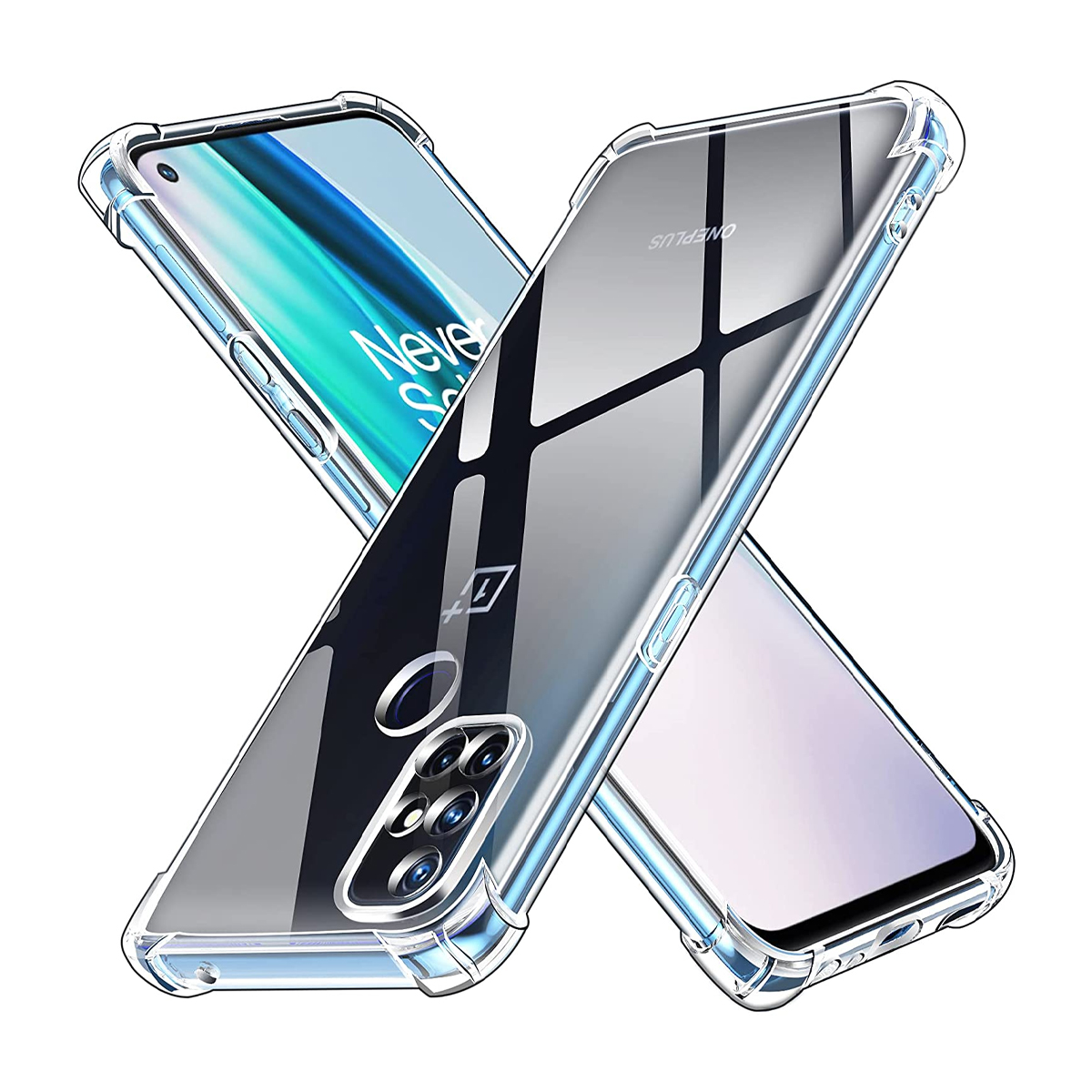 Custodia Per Oneplus Nord N10 5G, Morbida Paraurti In TPU Trasparente Con Design Farfalla Blu, Antiurto E Antigraffio