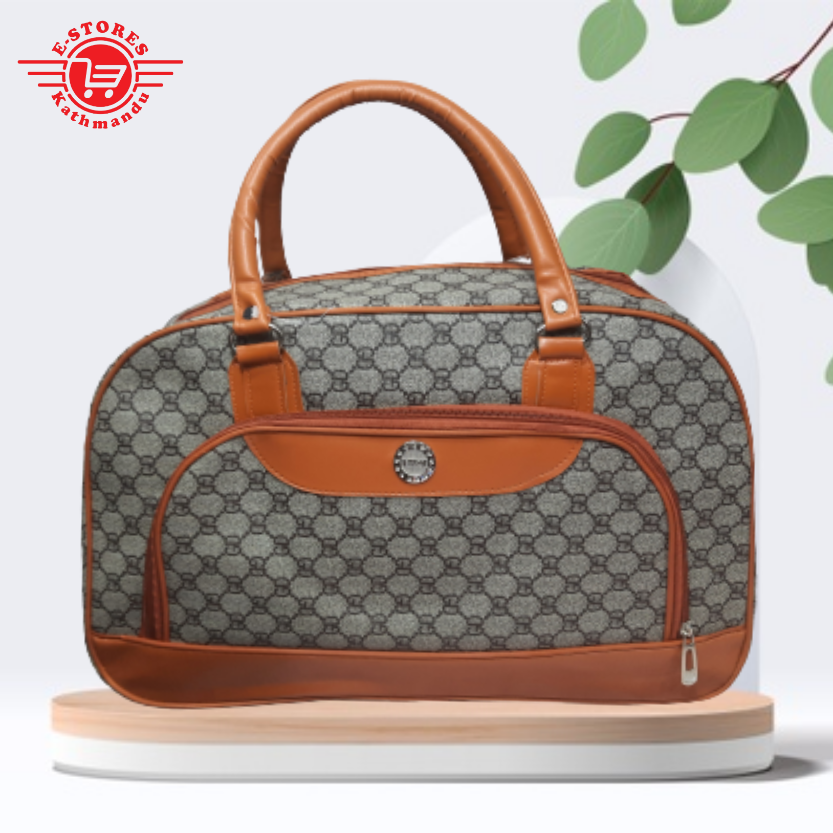 PU Leather Printed New Edition Duffle Luggage Travel Bag For Women Large-1350