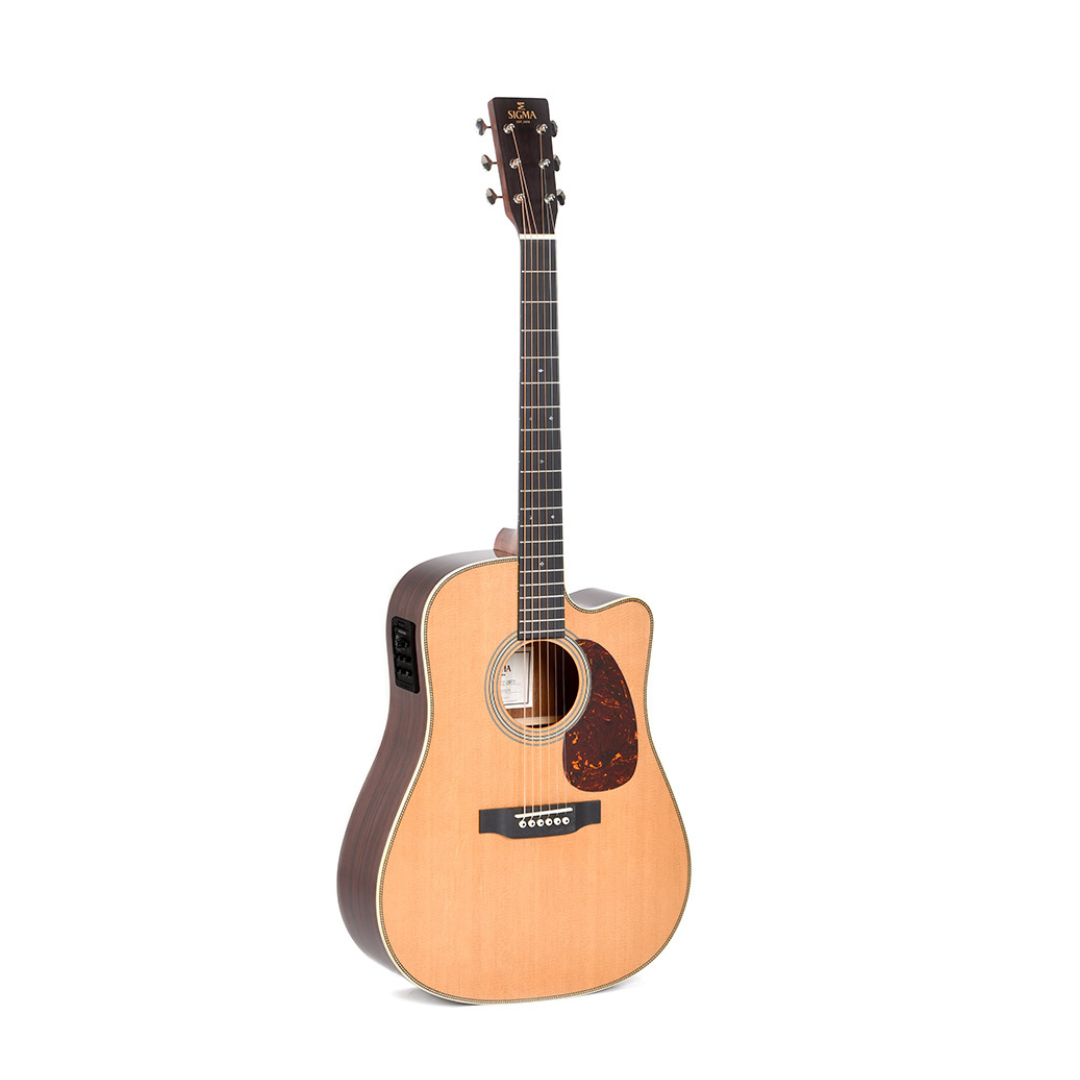 Sigma DTC-28HE Dreadnought Acoustic Electric Guitar w/ case