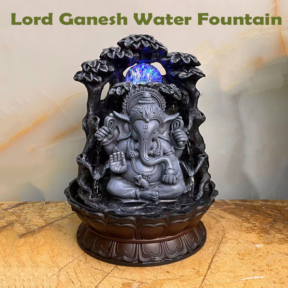 Lord Ganesh Water Fountain Decorative Spiritual Home Decor