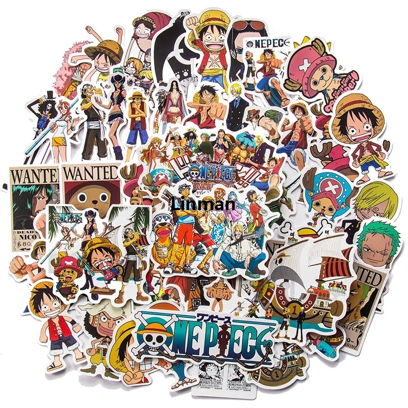 Linman 10/30/50/100pcs Anime Luffy One Piece Stickers for Laptop ...
