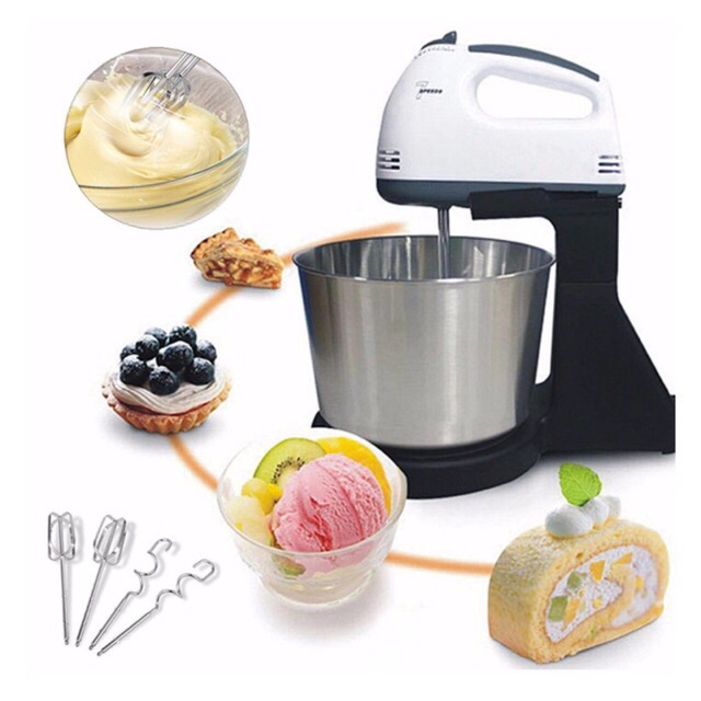 hand mixer with stand and bowl