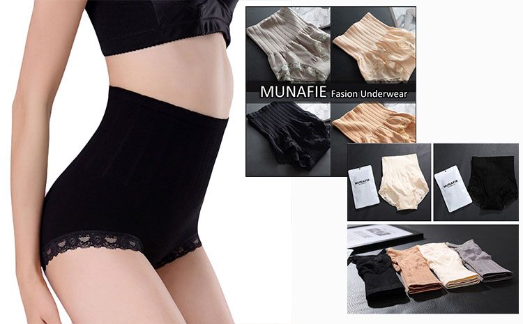 Black Japanese Munafie High Waist Underwear Bodyshaping Slimming Panty  Tummy Control Panties