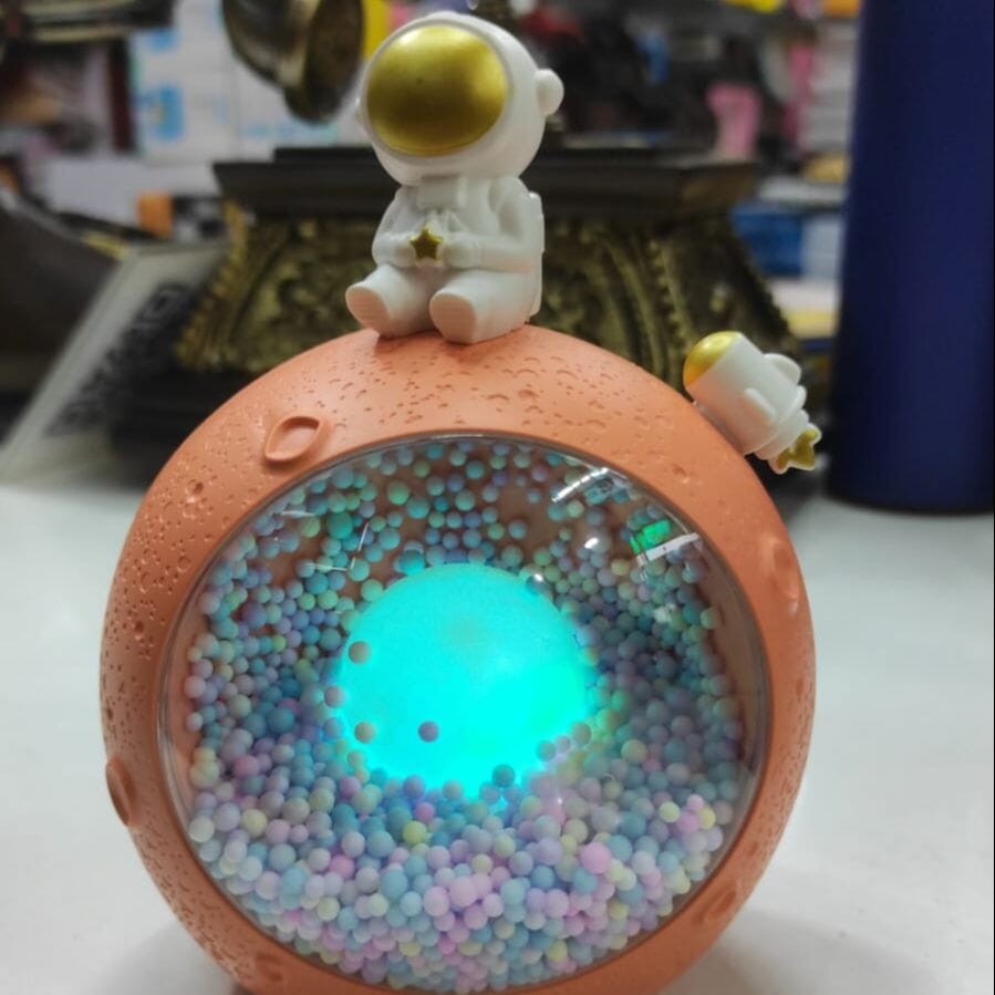Mini Astronaut on Moon Lamp Light