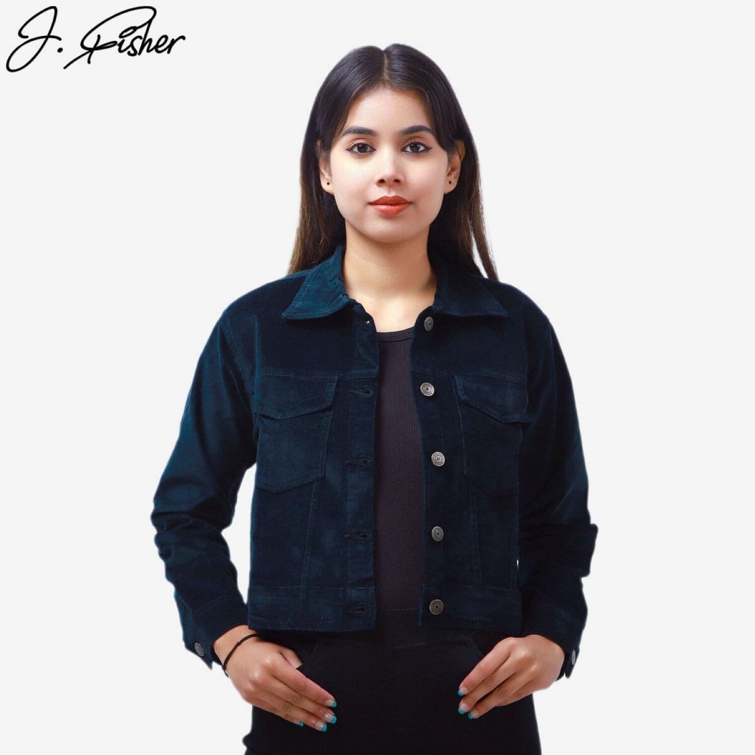 J.Fisher Corduroy Jacket And Tank Top Combo For Women