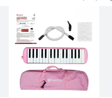 32 Key Melodica Instrument With Mouthpiece Air Piano Keyboard (Pink