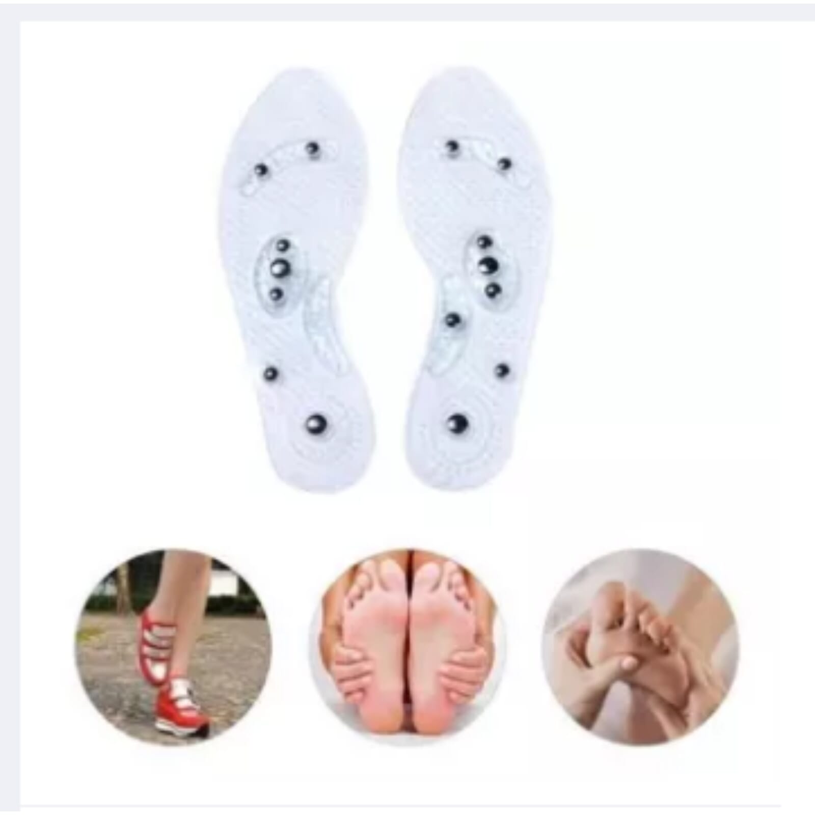 Healthy Acupressure Magnetic Massage Shoe Insole Gel Pad Inner Sole