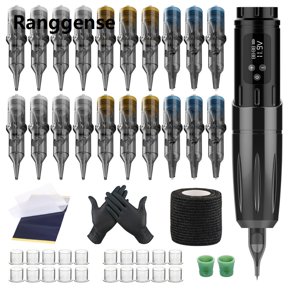 Ranggense Luxury Tattoo Machine Pen Set Tattoo Kit For Permanent Makeup ...