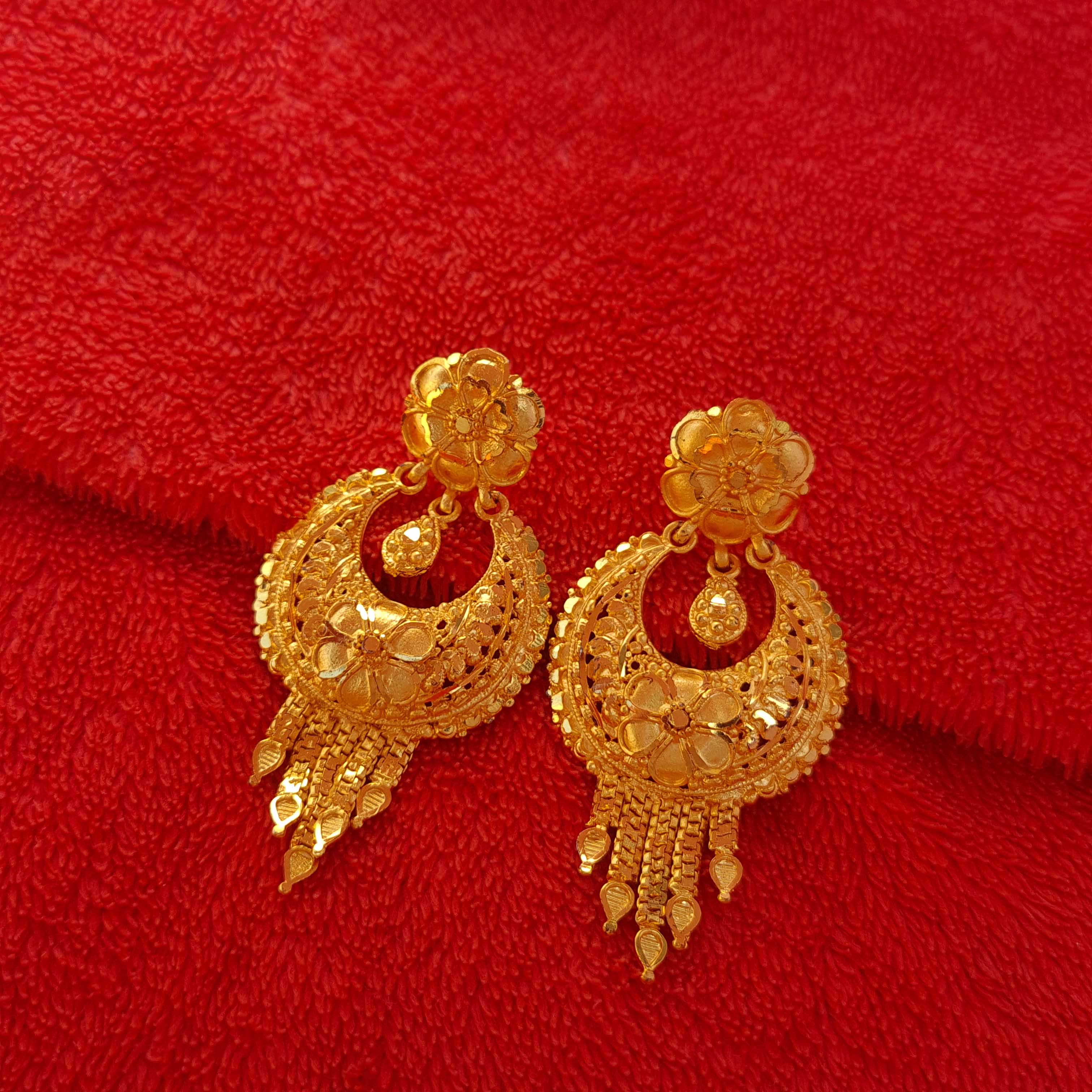 Temple Jewellery Gold Look Matt Finish Earrings – Sanvi Jewels