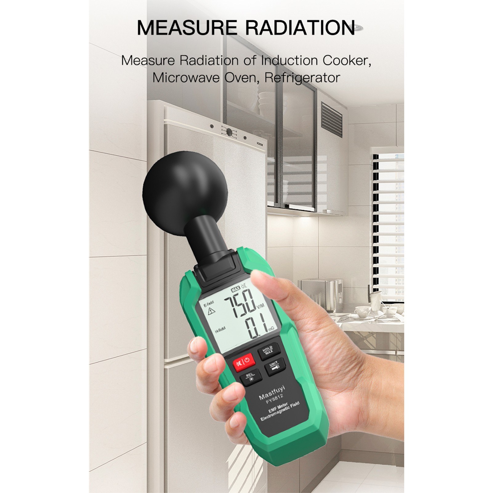 Mastfuyi EMF Meter Electromagnetic Field Tester High Precision Electromagnetic Radiation Testing Gauge Electromagnetic Wave Radiation Detector 2-inch LCD Digital Display with Backlight Flashlight. 