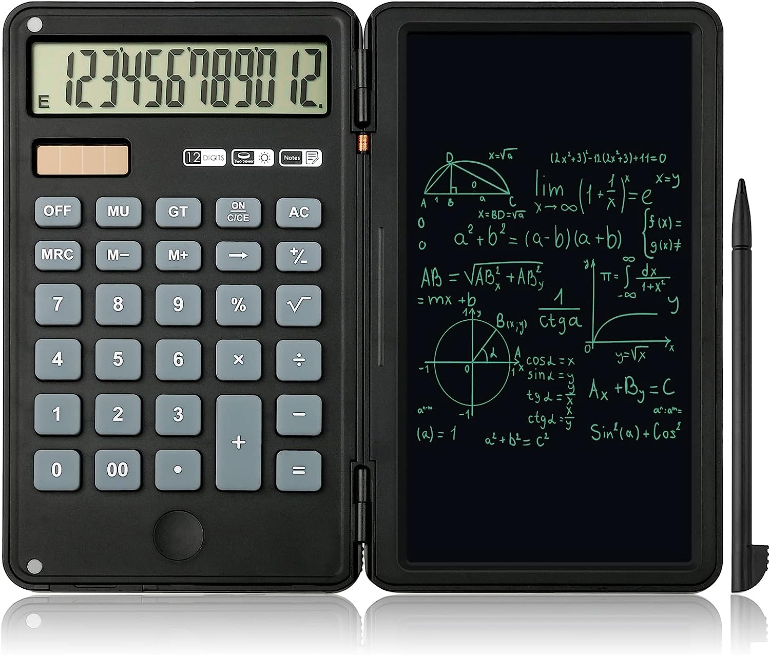 Calculator with Writing Tab 12-Digit Digital Desktop Calculator With ...