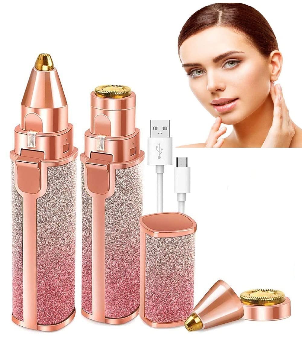 Women s 2 in 1 Face Hair Remover Eyebrow Trimmer for Upper Lip Chin Rainbow Color Daraz .np