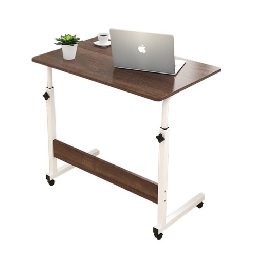 Adjustable Height Movable Bedside Table Computer Desk Sofa Table Double Shelves with Wheels Medical Or Household Table
