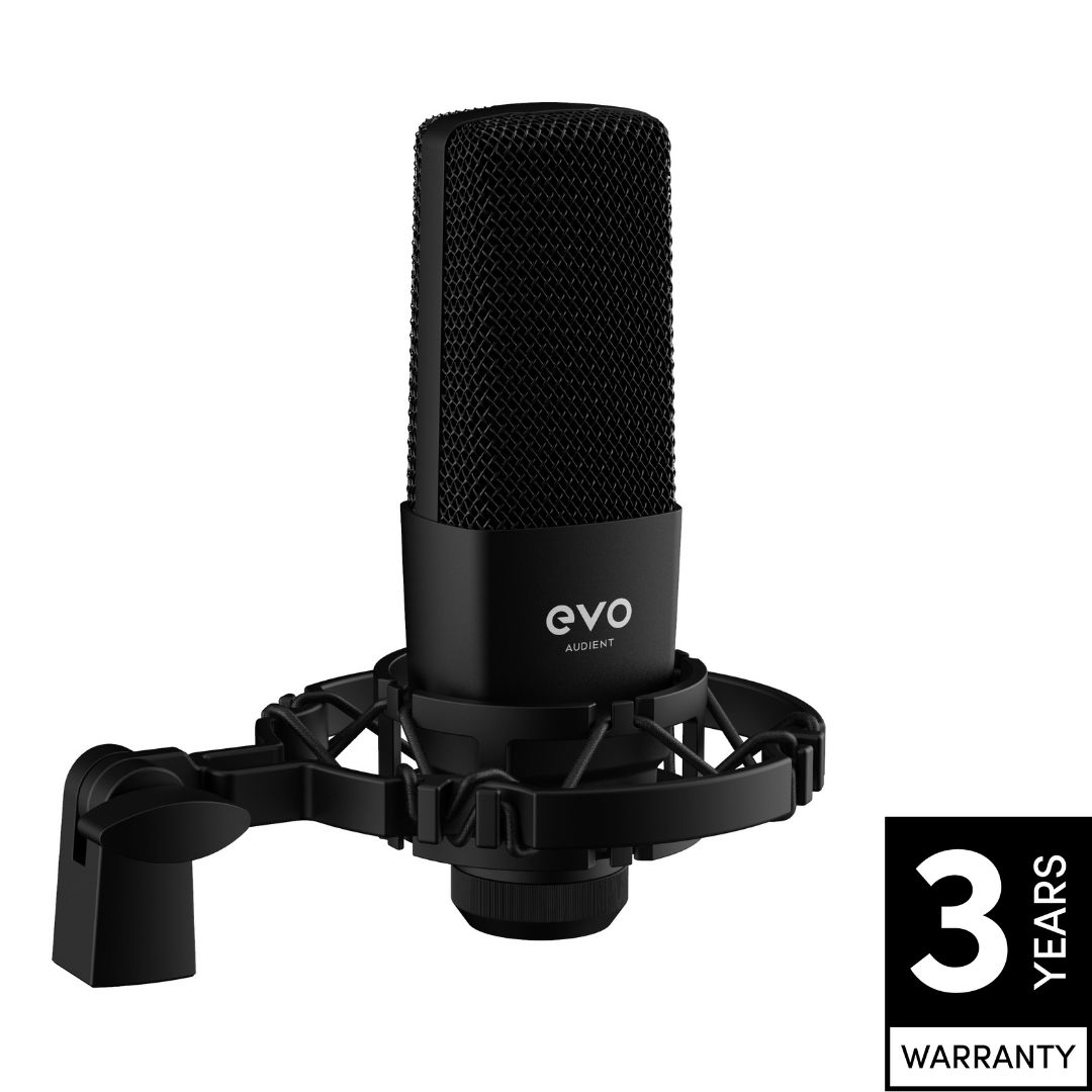 EVO By Audient - EVO SR1 Condenser Microphone With Shock Mount & XLR Cable - EVO Microphone