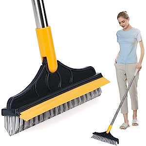 Bathroom Cleaning Brush with Wiper 2 in 1 Tiles Cleaning Brush | Daraz ...