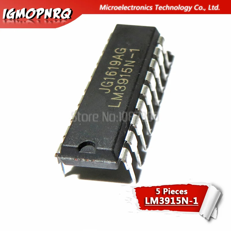 5-Pack LM3915N-1 LED Lighting Drivers – DIP-18 Package, Dot/Bar Display Driver IC, For Audio Level Or Bar Graph Displays