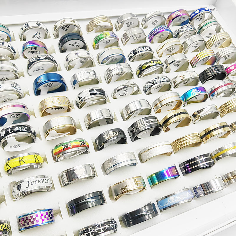 Men Rings Bar 20pcs/Lot New Fashion Mix Style Stainless Steel Finger Rings for Women ...