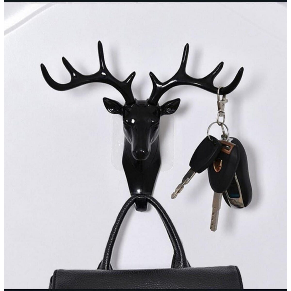 Wall Mounted Hanging Hook Self Adhesive DIY Hanger Rack Elk Head Design Bag Keys Sticky Holder Organizer