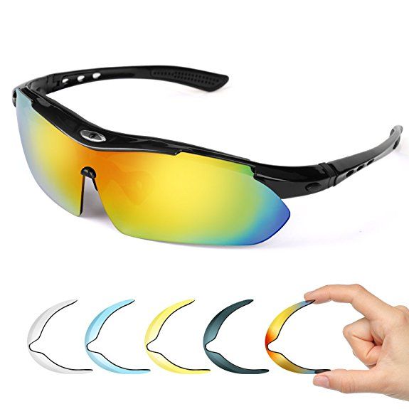Hltd Polarized Sports Sunglasses 5 set Interchangeable Lenses