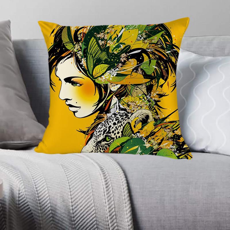 Lady Printed Cushion Cover