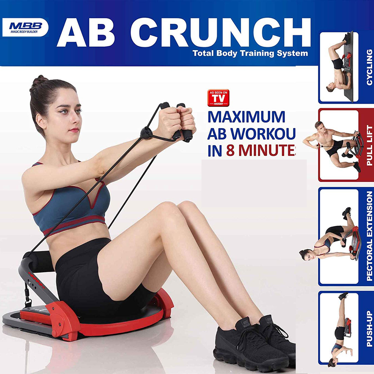 Ab Crunch Magic Body Builder For Abdominal Exercise & Wight Lose In Just 8  Minutes Workout