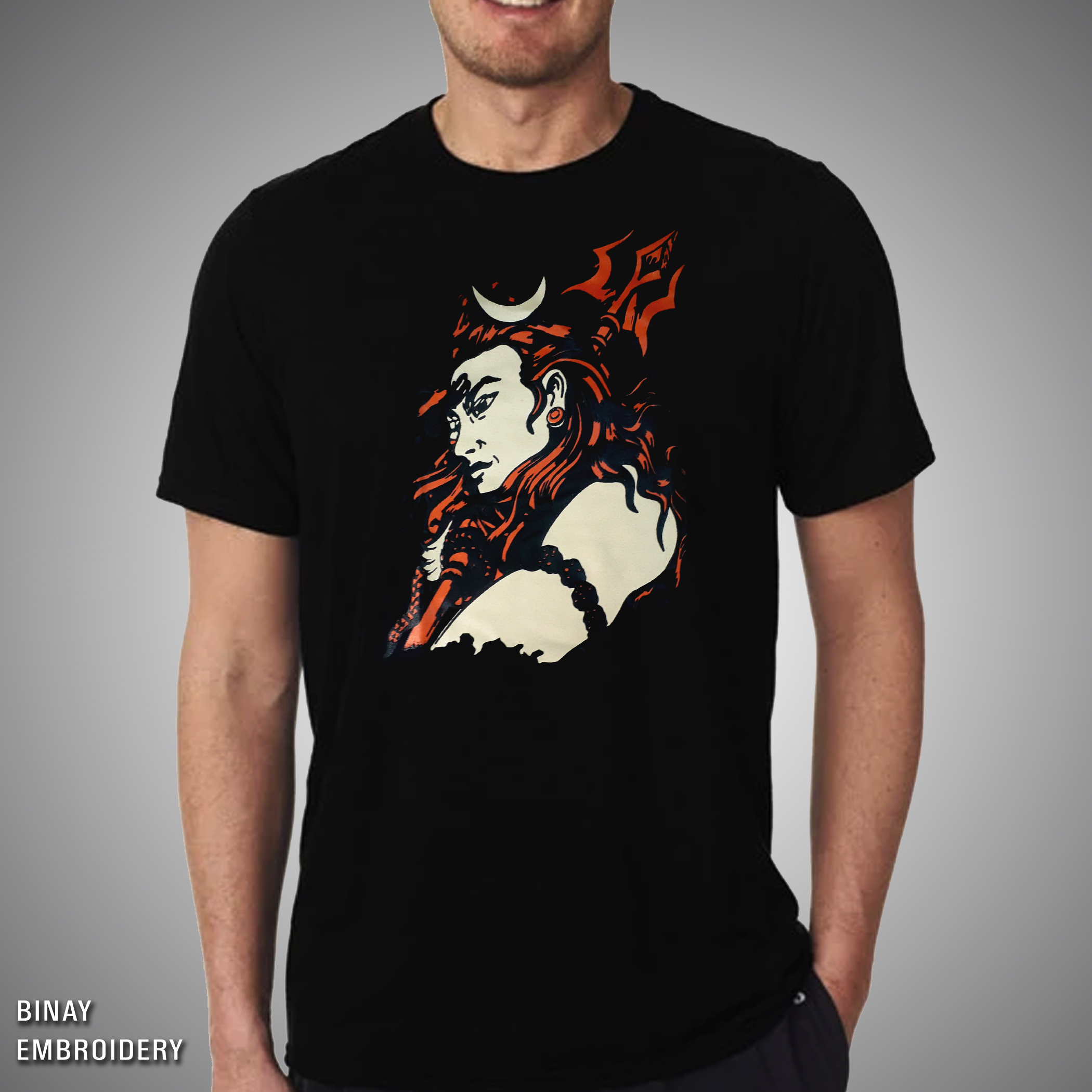 Black Shiva Printed T-Shirt For Men 